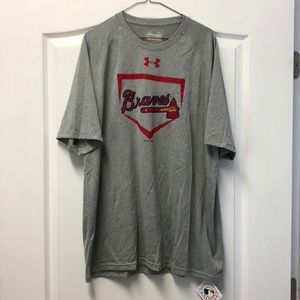 Braves Under Armour Loose Heat Gear Men’s T-Shirt Grey XL NWT